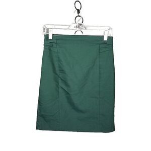 Express 2 Women's Green Knee Length Knit Pencil Straight Pull On Sz 2 Stretch